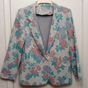 Alfred Dunner floral Blazer Jacket. Sz 12 Vintage